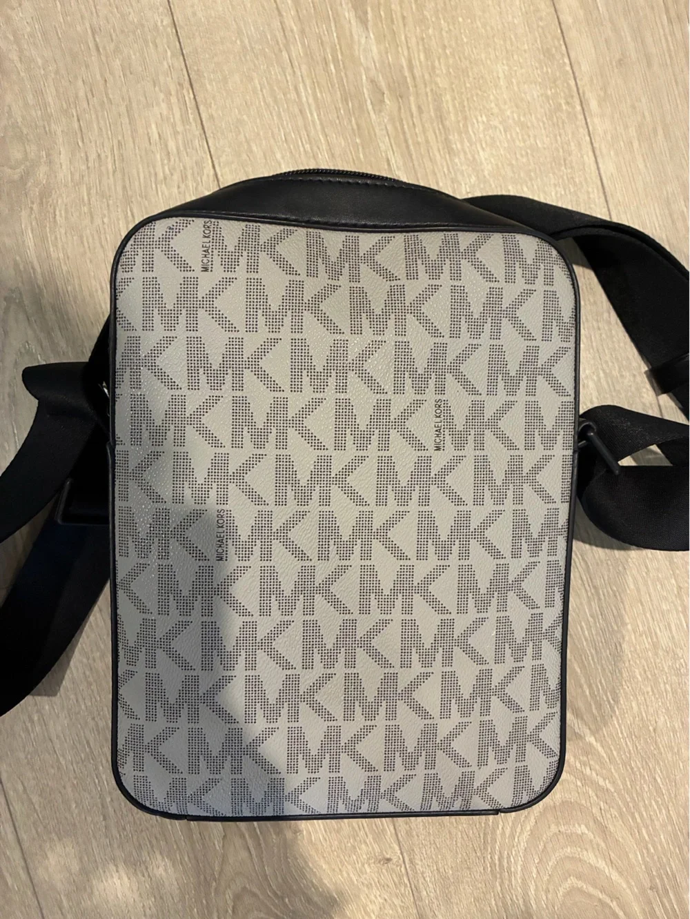 Michael Kors Men’s Grey MK Monogram Crossbody Bag